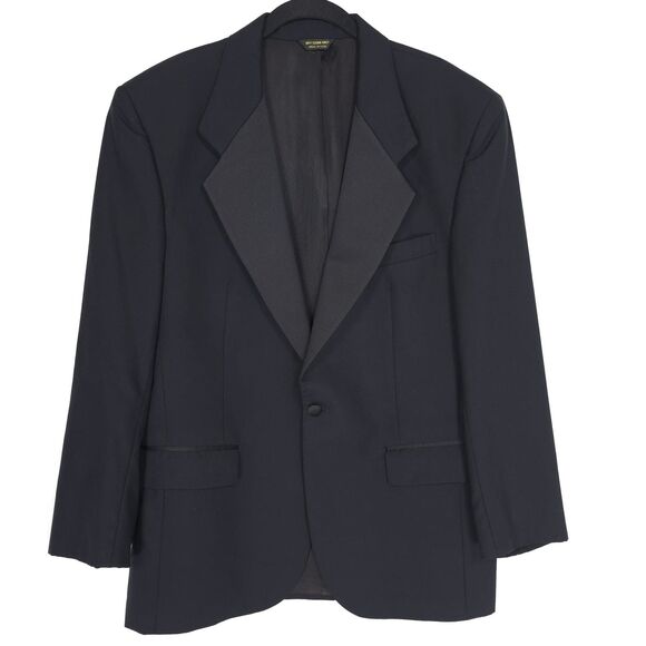 PIERRE BALMAIN Tuxedo Blazer Black Wool Satin Lapel 40R MADE IN USA